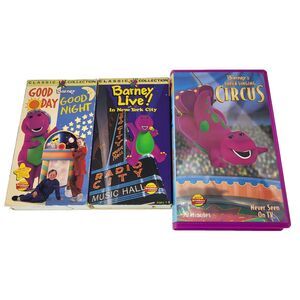 Barney VHS Lot Good Day Good Night Live in New York City Super Singing Circus